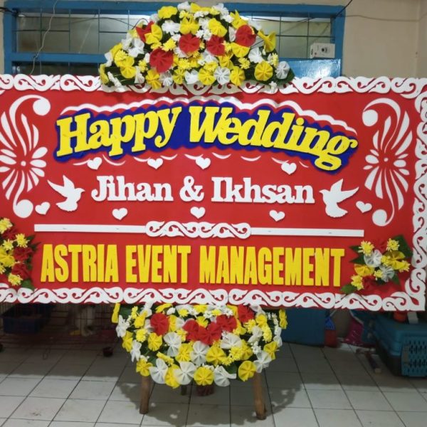 Bunga Papan happy wedding B1026