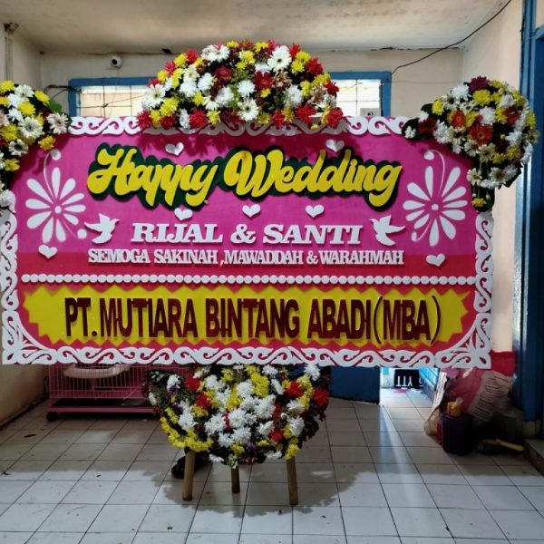 Bunga Papan happy wedding B1042